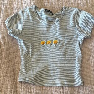 Brandy Melville Poppy Embroidered Tee